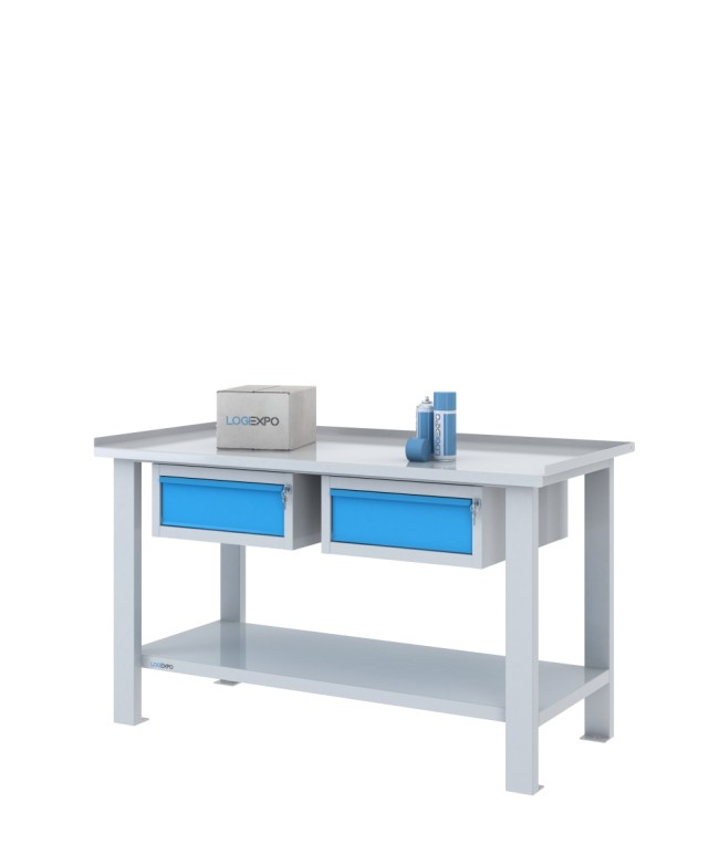 TAVOLO OFFICINA 1500x700x860h con 2 cassetti