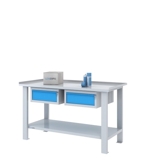 TAVOLO OFFICINA 1500x700x860h con 2 cassetti