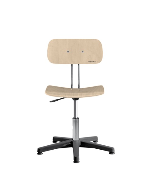 SGABELLO PROFESSIONALE con sedile e schienale in faggio multistrato