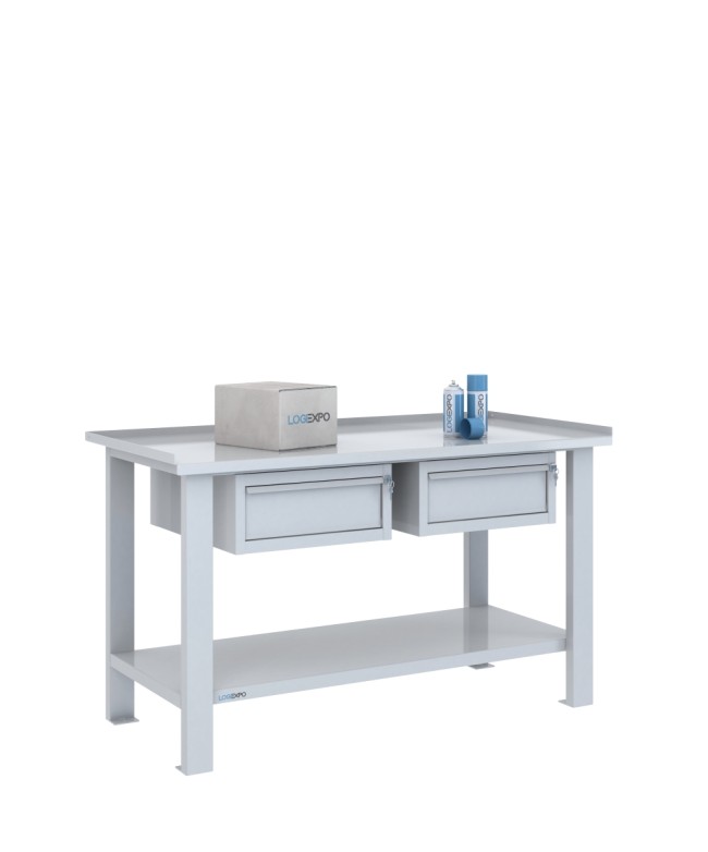 TAVOLO OFFICINA 1500x700x860h con 2 cassetti