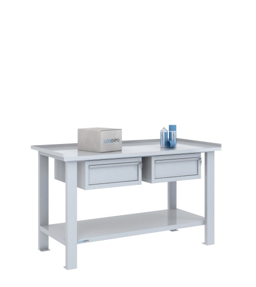 TAVOLO OFFICINA 1500x700x860h con 2 cassetti