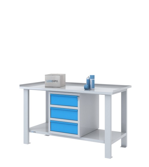 TAVOLO OFFICINA 1500x700x860h con 3 cassetti