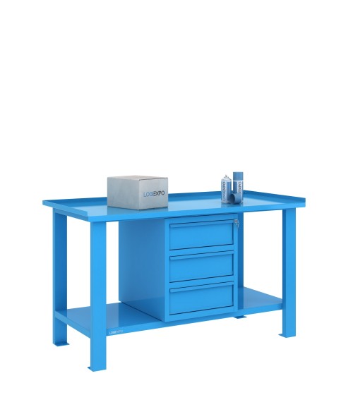 TAVOLO OFFICINA 1500x700x860h con 3 cassetti