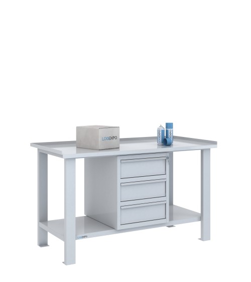 TAVOLO OFFICINA 1500x700x860h con 3 cassetti