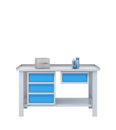 TAVOLO OFFICINA 1500x700x860h con 4 cassetti 2