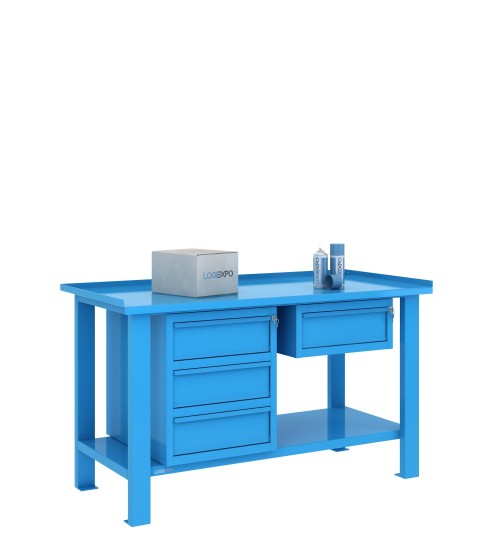 TAVOLO OFFICINA 1500x700x860h con 4 cassetti