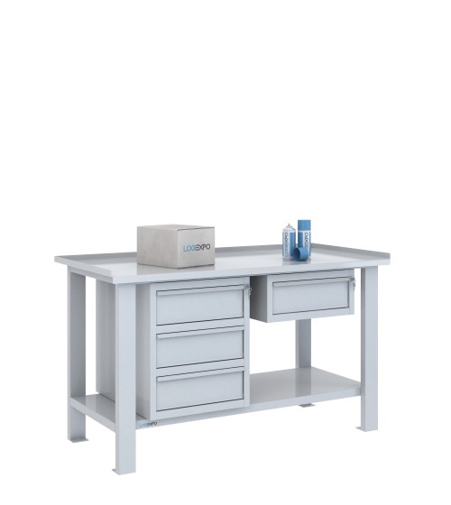 TAVOLO OFFICINA 1500x700x860h con 4 cassetti