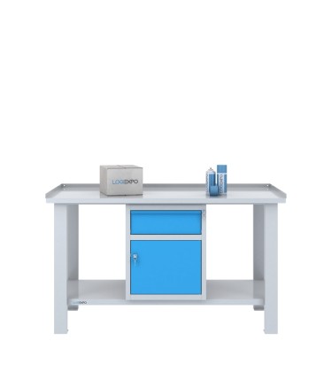 TAVOLO OFFICINA 1500x700x860h con 1 cassetto e 1 sportello 2