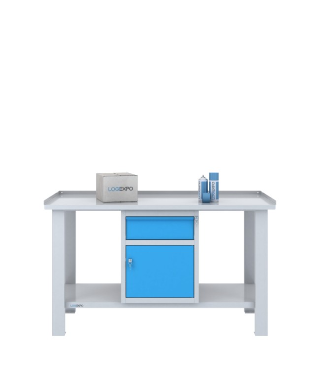 TAVOLO OFFICINA 1500x700x860h con 1 cassetto e 1 sportello