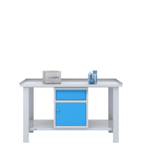 TAVOLO OFFICINA 1500x700x860h con 1 cassetto e 1 sportello