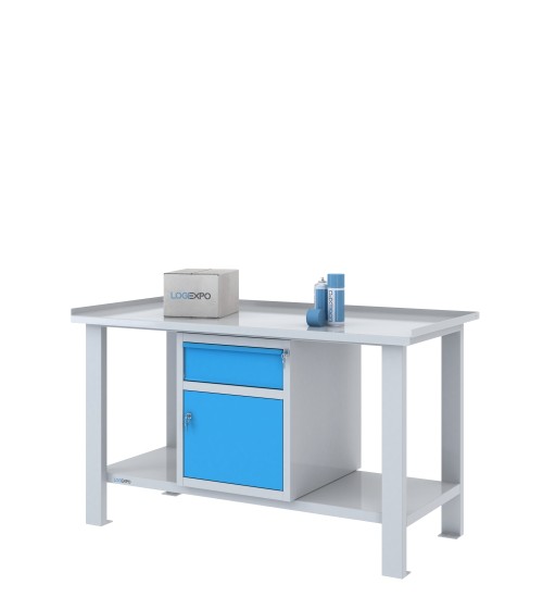 TAVOLO OFFICINA 1500x700x860h con 1 cassetto e 1 sportello