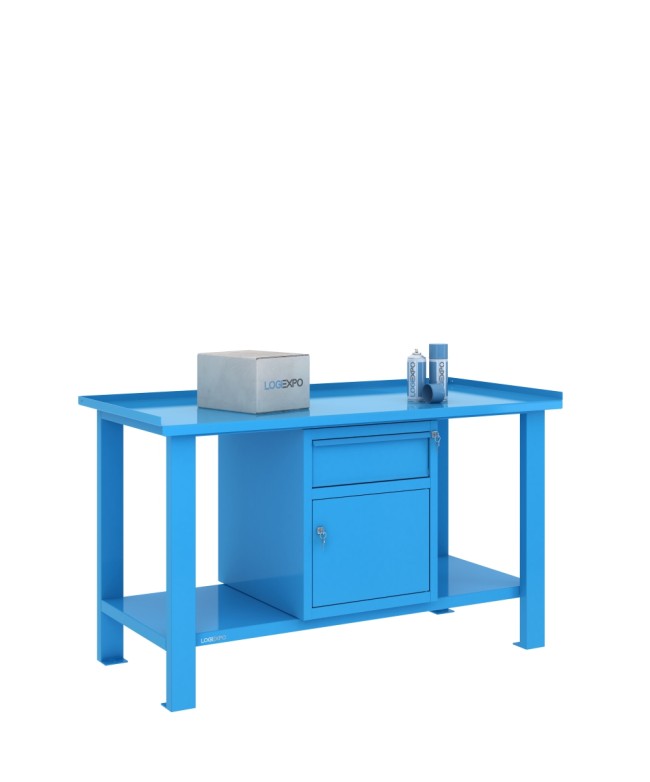 TAVOLO OFFICINA 1500x700x860h con 1 cassetto e 1 sportello