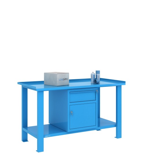 TAVOLO OFFICINA 1500x700x860h con 1 cassetto e 1 sportello