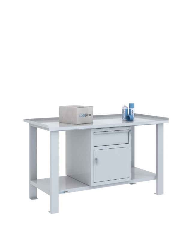 TAVOLO OFFICINA 1500x700x860h con 1 cassetto e 1 sportello