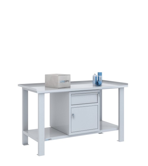 TAVOLO OFFICINA 1500x700x860h con 1 cassetto e 1 sportello