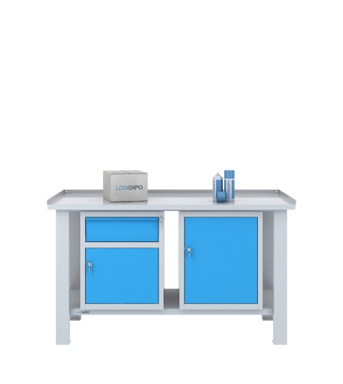 TAVOLO OFFICINA 1500x700x860h con 1 cassetto e 2 sportelli