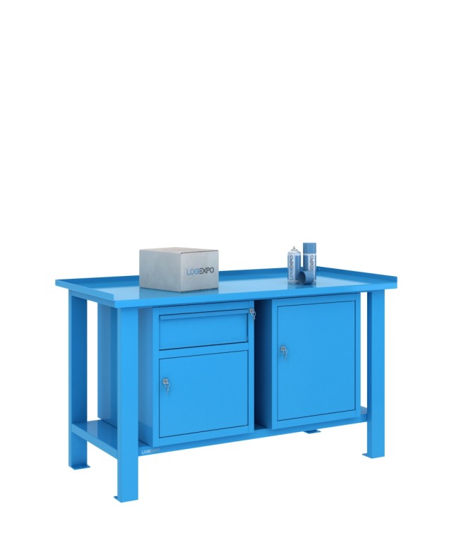 TAVOLO OFFICINA 1500x700x860h con 1 cassetto e 2 sportelli