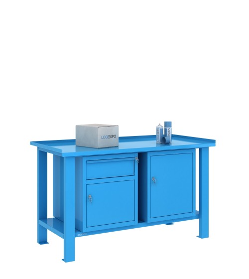 TAVOLO OFFICINA 1500x700x860h con 1 cassetto e 2 sportelli