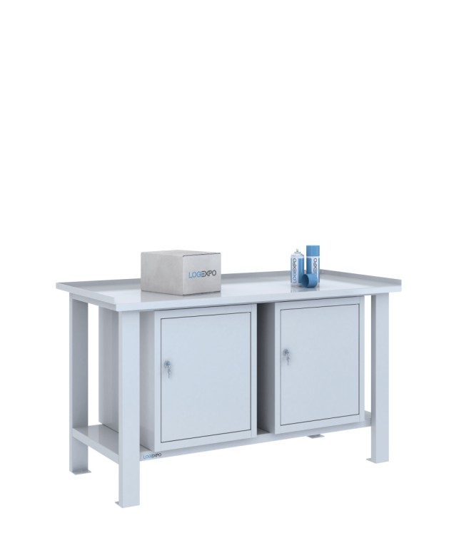 TAVOLO OFFICINA 1500x700x860h con 2 sportelli