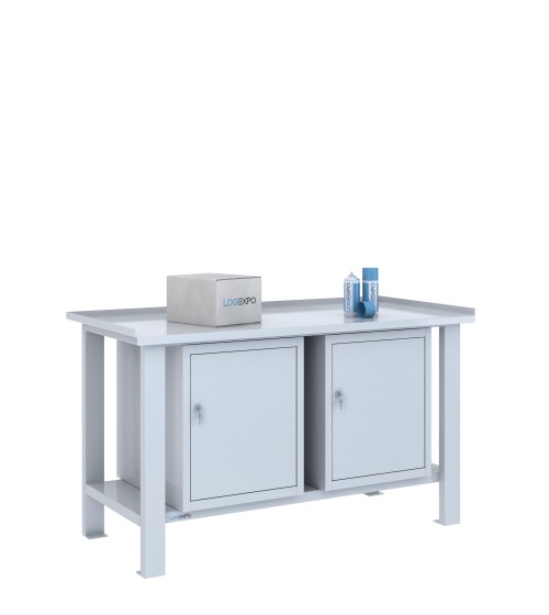 TAVOLO OFFICINA 1500x700x860h con 2 sportelli