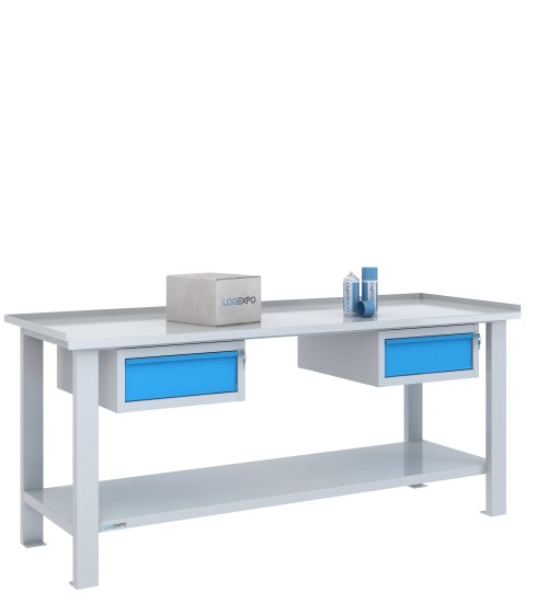 TAVOLO OFFICINA 2000x700x860h con 2 cassetti