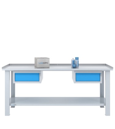 TAVOLO OFFICINA 2000x700x860h con 2 cassetti 2