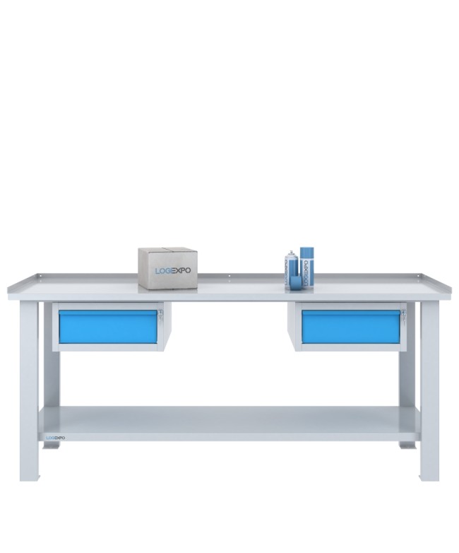 TAVOLO OFFICINA 2000x700x860h con 2 cassetti