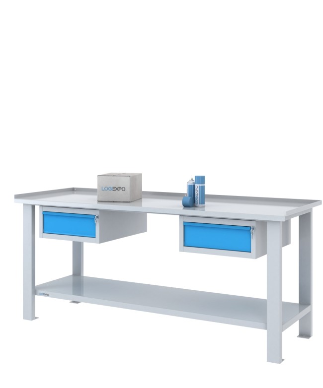 TAVOLO OFFICINA 2000x700x860h con 2 cassetti