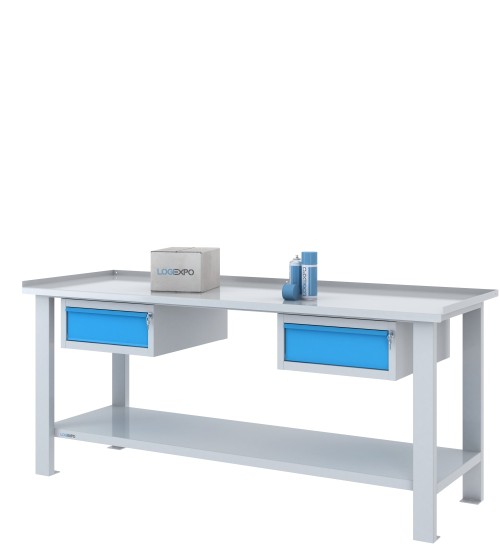 TAVOLO OFFICINA 2000x700x860h con 2 cassetti