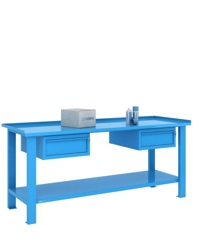 TAVOLO OFFICINA 2000x700x860h con 2 cassetti