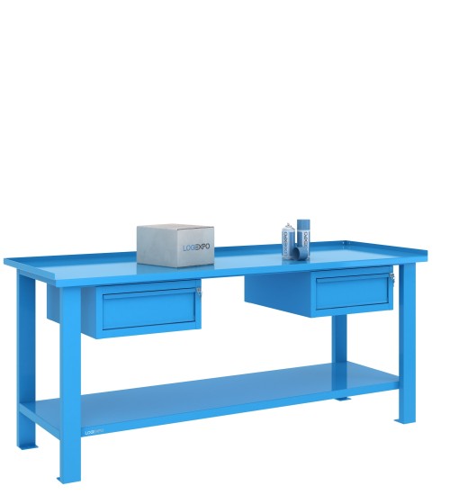 TAVOLO OFFICINA 2000x700x860h con 2 cassetti