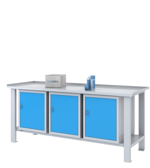 TAVOLO OFFICINA 2000x700x860h con 3 sportelli