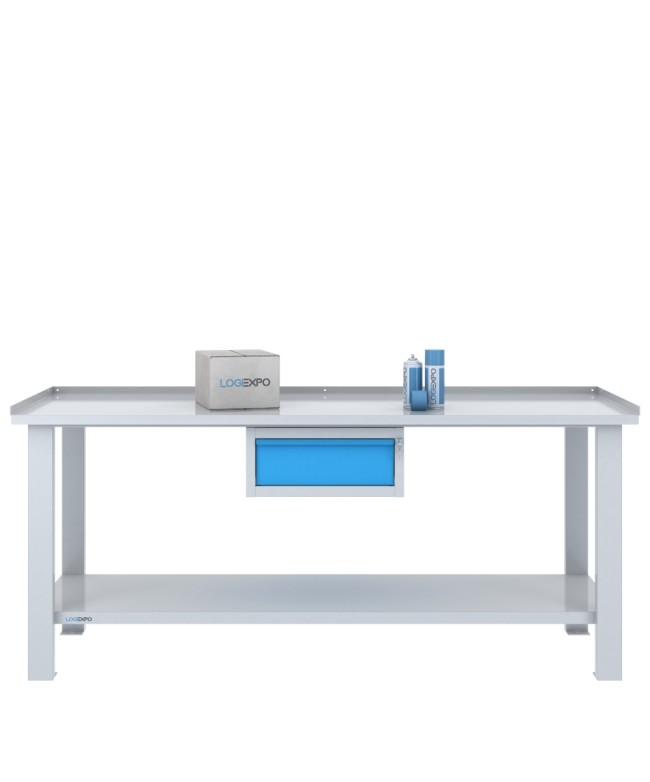 TAVOLO OFFICINA 2000x700x860h con 1 cassetto