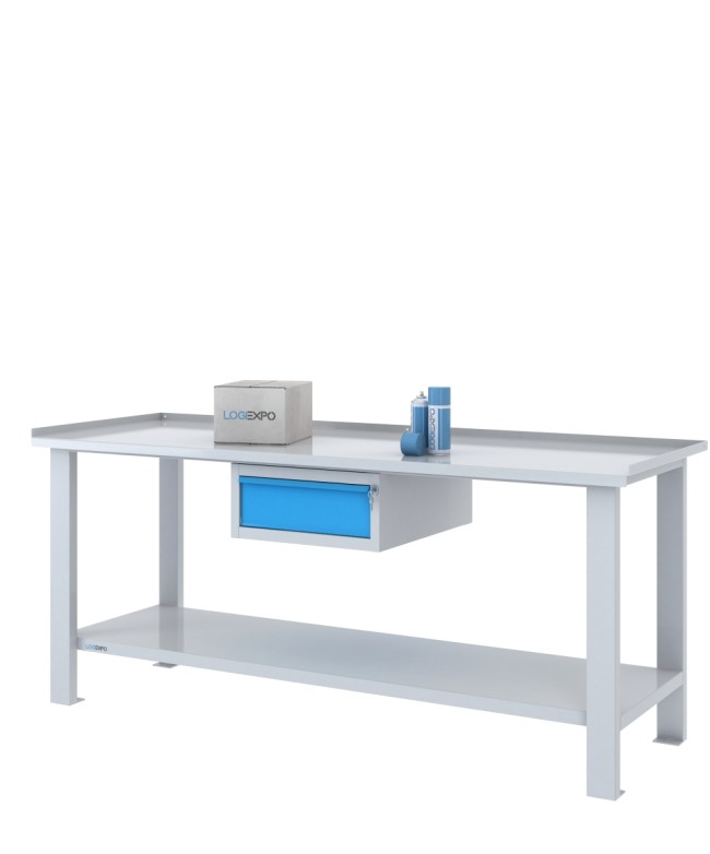 TAVOLO OFFICINA 2000x700x860h con 1 cassetto