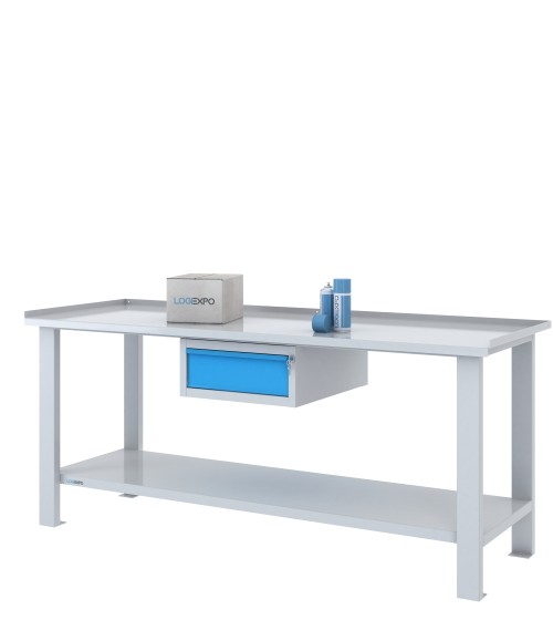 TAVOLO OFFICINA 2000x700x860h con 1 cassetto