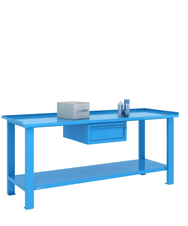 TAVOLO OFFICINA 2000x700x860h con 1 cassetto