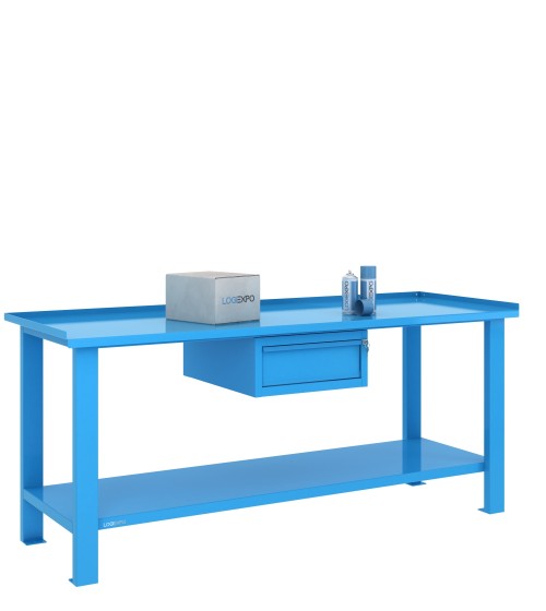 TAVOLO OFFICINA 2000x700x860h con 1 cassetto