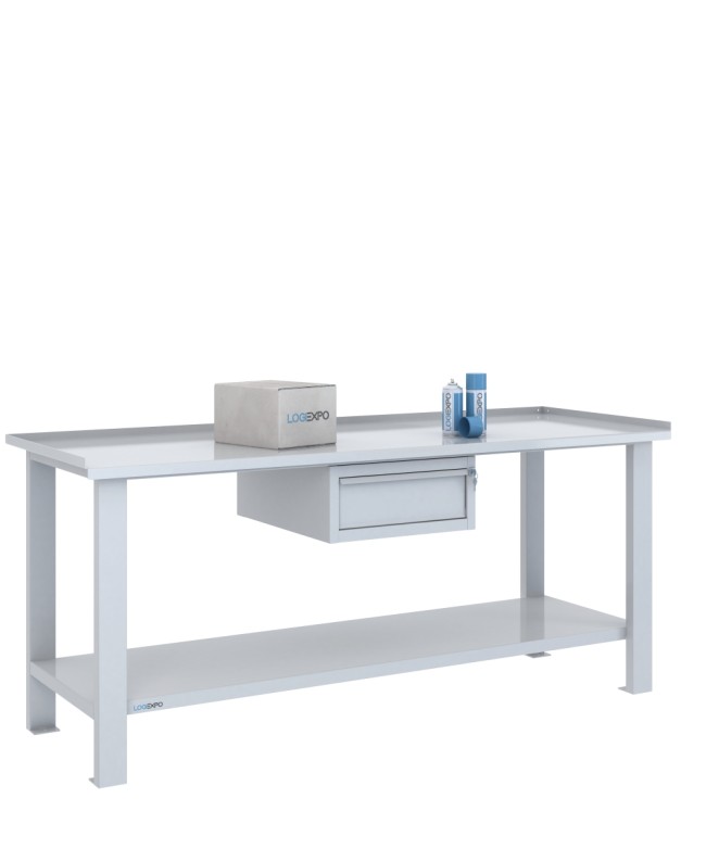 TAVOLO OFFICINA 2000x700x860h con 1 cassetto