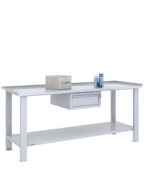 TAVOLO OFFICINA 2000x700x860h con 1 cassetto