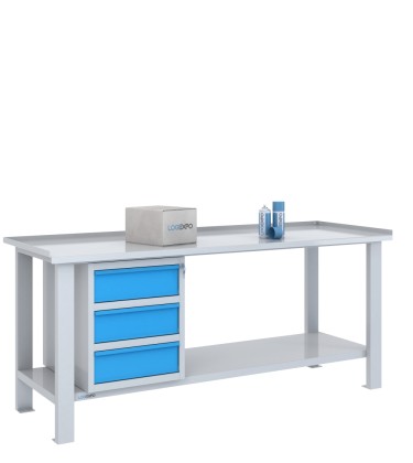 TAVOLO OFFICINA 2000x700x860h con 3 cassetti