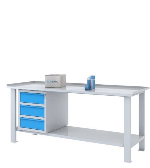 TAVOLO OFFICINA 2000x700x860h con 3 cassetti