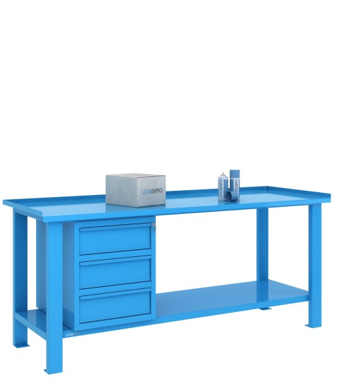 TAVOLO OFFICINA 2000x700x860h con 3 cassetti