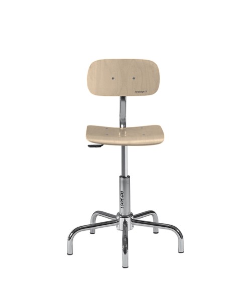 SGABELLO DA LAVORO con seduta e schienale in faggio multistrato