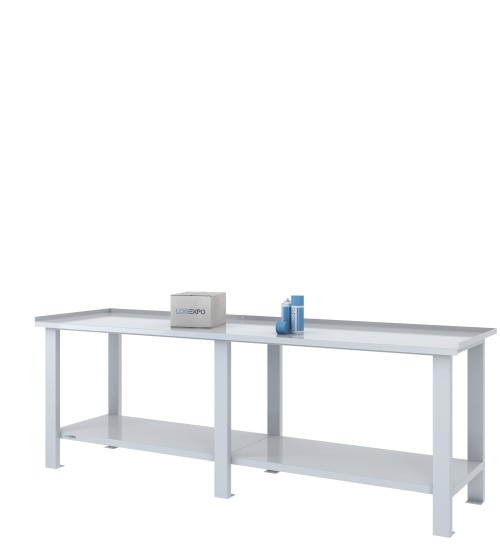 TAVOLO OFFICINA 2500x700x860h - Piano lamiera