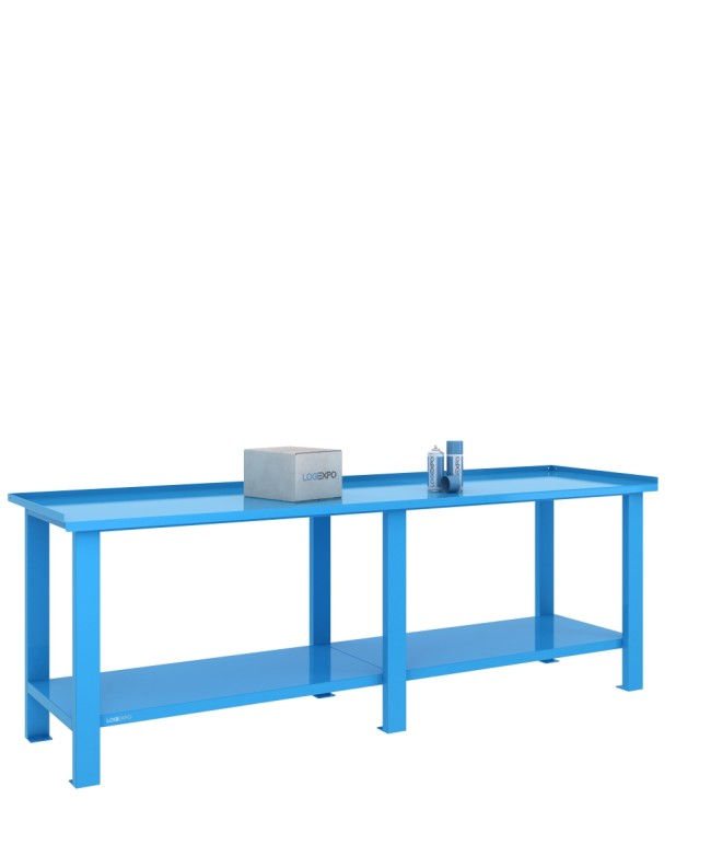 TAVOLO OFFICINA 2500x700x860h - Piano lamiera