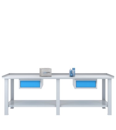 TAVOLO OFFICINA 2500x700x860h con 2 cassetti 2