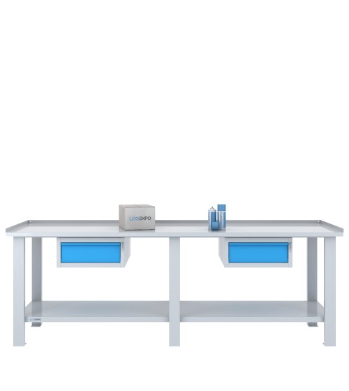 TAVOLO OFFICINA 2500x700x860h con 2 cassetti