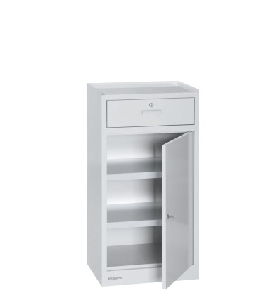 ARMADIETTO METALLO 500x400x1000h con cassetto esterno e anta singola