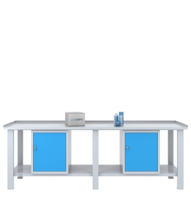 TAVOLO OFFICINA 2500x700x860h con 2 sportelli 2