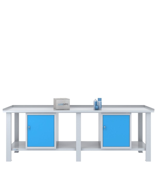 TAVOLO OFFICINA 2500x700x860h con 2 sportelli